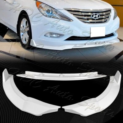 适用于 2011 - 2014 现代索纳塔 STP 风格彩绘白色前保险杠剧透唇 — 第 1/4 张图片