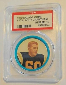 1962 SALADA FOOTBALL #133 LARRY GRANTHAM NEW YORK TITANS PSA 10 GEM MINT HOF - Picture 1 of 1