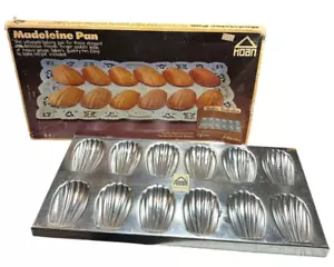 Vintage Hoan 12 Mold Aluminium Shell Tart MADELEINE Baking Pan French Pastry - Picture 1 of 4