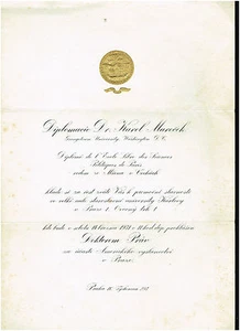 URKUNDE: DIPLOMACIE GEORGETOWN UNIVERSITY WASHINGTON D.C., 1931 - Bild 1 von 1
