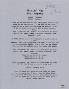 Simon Kirke Signed *Lyrics* BAD COMPANY* PSA Authentic *Movin' On* Drummer! FREE - Picture 1 of 1