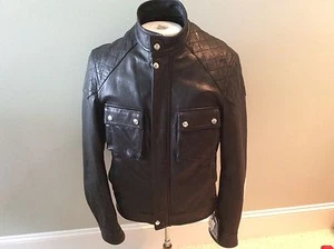 Barbed Leather Lamb Jacket Coat Italy Neu Herren S Small Schwarz Bloomingdales - Bild 1 von 7