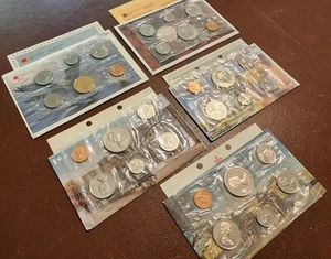 LOT OF 5 CANADA UNCIRCULATED COIN SETS 1975 1978 1984 1985 1988 - Picture 1 of 3
