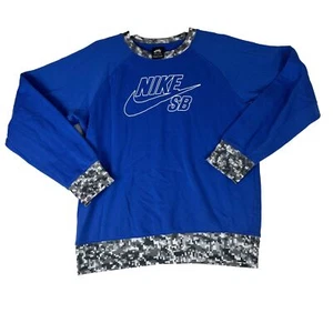 Nike SB - Sweater Sweat Shirt - Blue White Digital Camo Youth Size XL - Picture 1 of 12