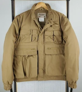 VTG CABELAS Size Medium Down Filled Jacket/Vest Combo Fishing Hunting Mens Khaki - Picture 1 of 12