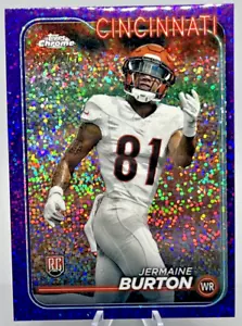 2024 Topps Chrome Purple Speckle Refractor /275 Jermaine Burton RC Bengals - Bild 1 von 3