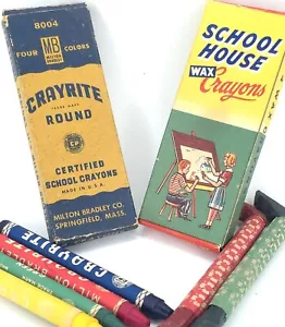 LOTE C1950 Vintage Escuela Casa Crayón Milton Bradley Hassenfeld Bros - Imagen 1 de 11