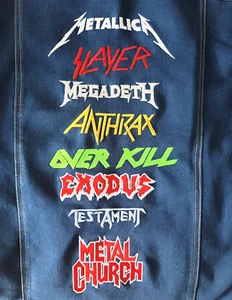 Custom Metal Battle Vest Denim Jacket embroidered -Slayer, Metallica, LARGE - Picture 1 of 8