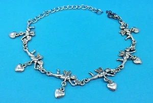 Adorable Ángel Tobillo Ajustable - Pulsera Antigua Plateada - Imagen 1 de 1