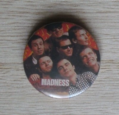 Madness Group Picture 1" Pin Badge The Prince Suggs Ska 2 Tone 1979 (2) - Image 1 of 2