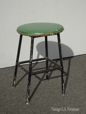 Vintage French Country Farmhouse Chic Rustic Green Counter Bar Stool Asis Cover