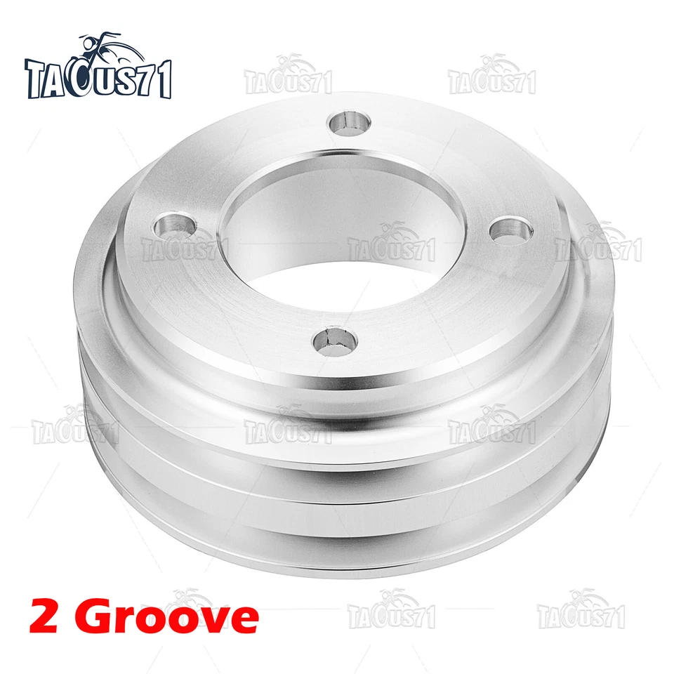 2 Groove Crankshaft Pulley V-Belt For SBF Ford 1969+ Small Block 302 351W 351C - Image 1 of 4