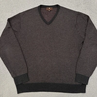 Свитер мужской Toscano из шерстяной смеси мериноса размер XL с V-образным вырезом дедушка эластичный опрятный - Изображение 1 из 4