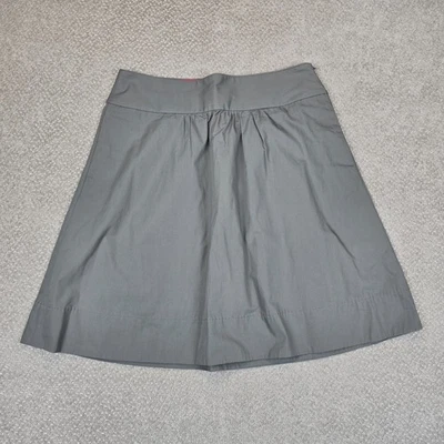 Falda acampanada J CREW gris pizarra línea A 100 % algodón para mujer talla 8 Foto 1 de 4