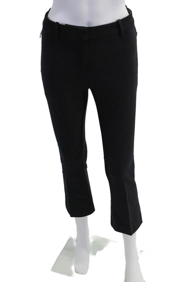 10 Pantalones de vestir Crosby Derek Lam para mujer tiro alto arrugados negros talla 0 Foto 1 de 4