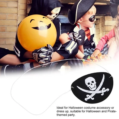 White Rope Skull 10PCS/Bag Halloween Pirate Eye Patch Costumes Skull Eyeshade - Image 1 of 4