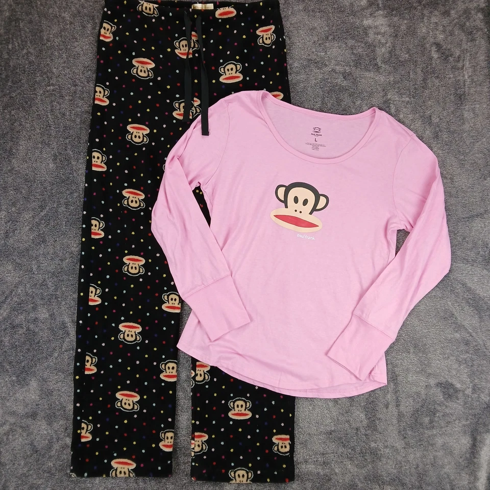 Conjunto de pijama Paul Frank para mujer mono grande pijamas pantalones polar manga larga top Foto 1 de 4