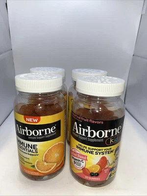 (4)AirborneImmune Essentials,维生素C木乃伊,机载儿童有效期至25年11月30日 — 第 1/2 张图片