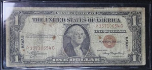 1935 Hawaii WWII Emergency Issue 1$ Note, SN P35710654C - Picture 1 of 2