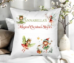 Personalisiertes magisches Feenkissen, Santa Elfe Design, Lesetaschenkissen - Bild 1 von 2