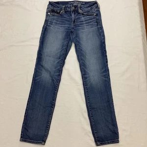 American Eagle Outfitters AE Super Stretch Womens Jeans Size 4 Short Denim - Picture 1 of 10