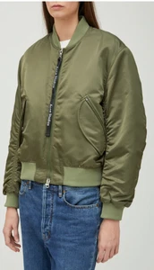 ACNE STUDIOS Clea Puffer Bomber PAW17 Giacca Donna Tg FR 32/XS - Verde Cachi - Foto 1 di 17