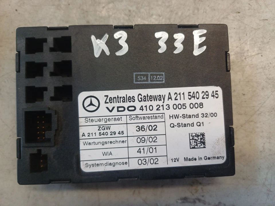 33E* Mercedes-Benz W211 Classe E Central Gateway Centralina A2115402945 - Immagine 1 di 1