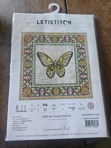 Letistitch Vintage Butterfly #981 Cross Stitch Kit Sealed Package - Picture 1 of 3