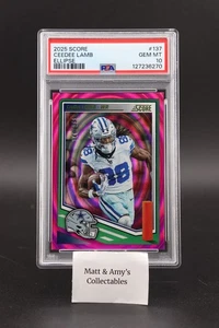 2025 Panini Score Football CeeDee Lamb Elipse #137 348/399 PSA 10 Pop 1 - Picture 1 of 2