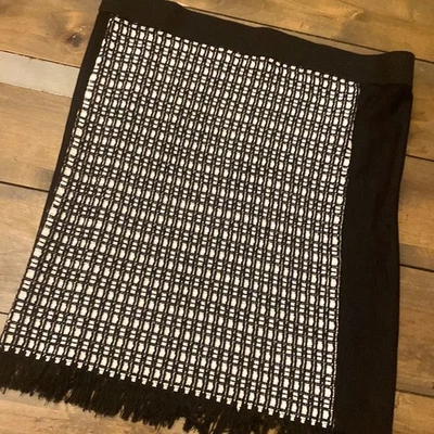 Ivanka Trump Women XL Knit Fringe Pencil Skirt Career Corpcore Regal - Image 1 of 4