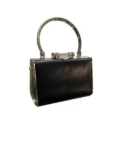 Mini Black and Silver Trunk Purse - Picture 1 of 4