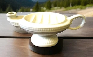 VINTAGE GENIE FLASCHE KERAMIK SEIFENSCHALE WEISS HOLLYWOOD REGENCY USA MID CENTURY - Bild 1 von 12