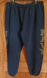 Vintage Authentic U.S Navy Sweatpants Navy Blue XL Graphic Print Soffe USA - Picture 1 of 5