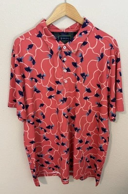 Camisa polo de rendimiento de golf William Murray para hombre extra grande coral - defecto menor Foto 1 de 4