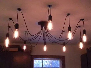Retro-Chic Edison 6 Wire Filament Bulb Chandelier Adjustable * US Seller - Picture 1 of 5