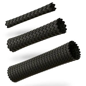 VIABLUE Black Sleeve Braided Fabric Size 2 - 26mm Small/Medium / Big - Picture 1 of 23