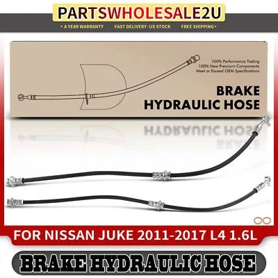 2x Front Left & Right Brake Hydraulic Hose for Nissan Juke 2011-2017 L4 1.6L - Image 1 of 4