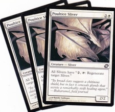 3 x Poultice Sliver common creature from Planar Chaos (MTG)