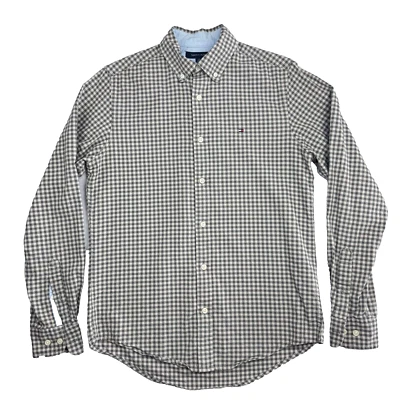 Tommy Hilfiger Men’s XS Regular Fit Beige Check Cotton Long Sleeve Shirt - Изображение 1 из 4