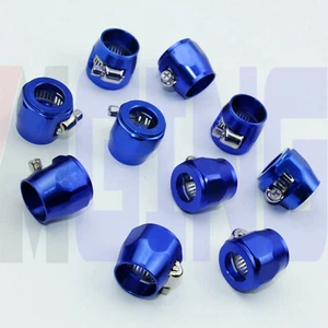 AN4 4AN 4 Fuel Hose Line Clamp Finisher Adapter HEX Finishers BLUE 10PCS - Picture 1 of 5
