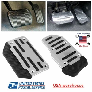 Silver Non-Slip Automatic Gas Brake Foot Pedal Pad Cover Car Accessories Parts - Picture 1 of 12
