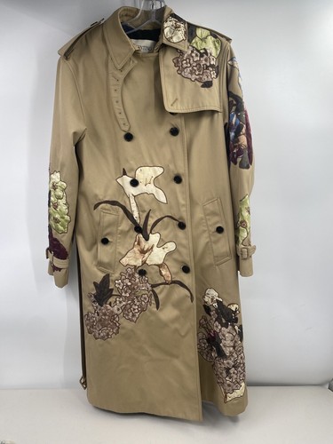 Trench cappotto donna Valentino taglia 6 beige bottoni floreali autentico designer lusso