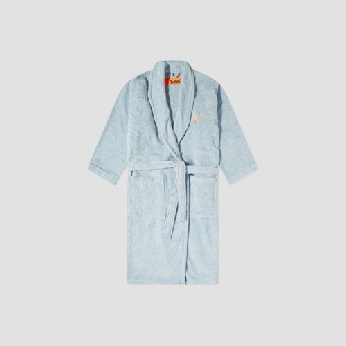 OFF WHITE Accappatoio da bagno con logo freccia bianco sporco blu