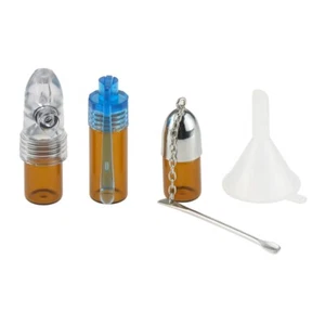 Portable Plastic Snvff Snorter Kit Pill Bottle W Spoon Funnel For Snvff Snorter - Picture 1 of 10