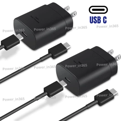 Cargador rápido adaptable de 25 W USB tipo C cable adaptador de corriente cubo para Samsung Android Foto 1 de 4