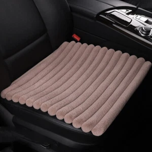 Horizontal Stripe Plush Car Seat Cushion Cover Winter Warm Chair Protector Pad - Picture 1 of 62