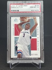 2002-03 SP Game Used Edition Caron Butler Rookie RC /900 PSA 10 #109 Basketball￼
