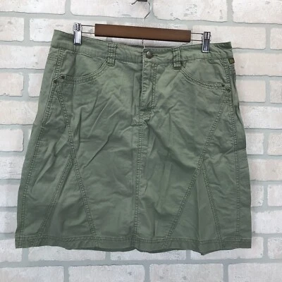 Falda Royal Robbins para mujer 12 bolsillos elásticos de algodón verde línea A Foto 1 de 4