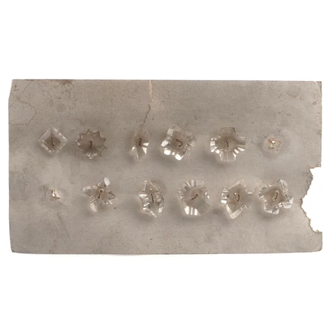 1900's Antique Czech Sample card (10) crystal hand faceted glass buttons Cover