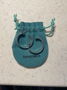 Tiffany Sterling Silver Hoop Earrings - Picture 1 of 3